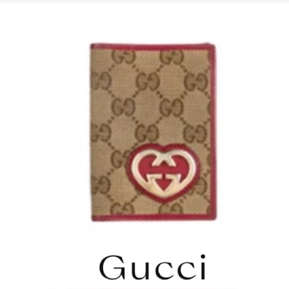 Gucci Handbags - Gucci Beige and Red GG Card Holder